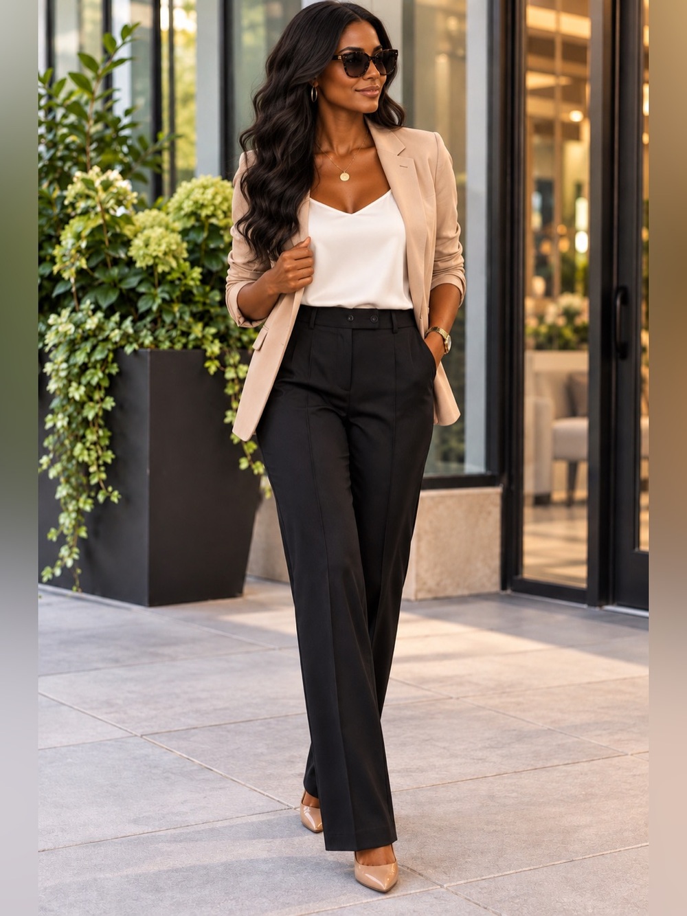 Investments Petites Women’s Black Dress Pants Size 8P Straight Leg Trousers